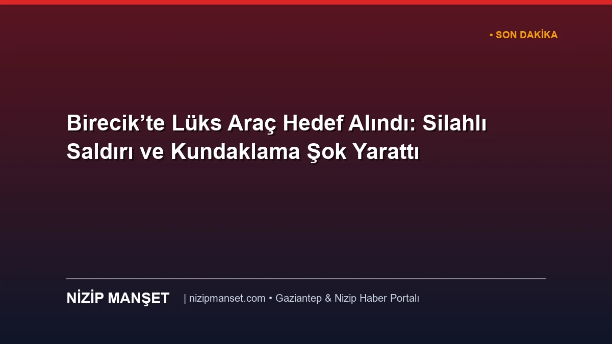 Birecik’te Lüks Araç Hedef Alındı: Silahlı Saldırı ve Kundaklama Şok Yarattı