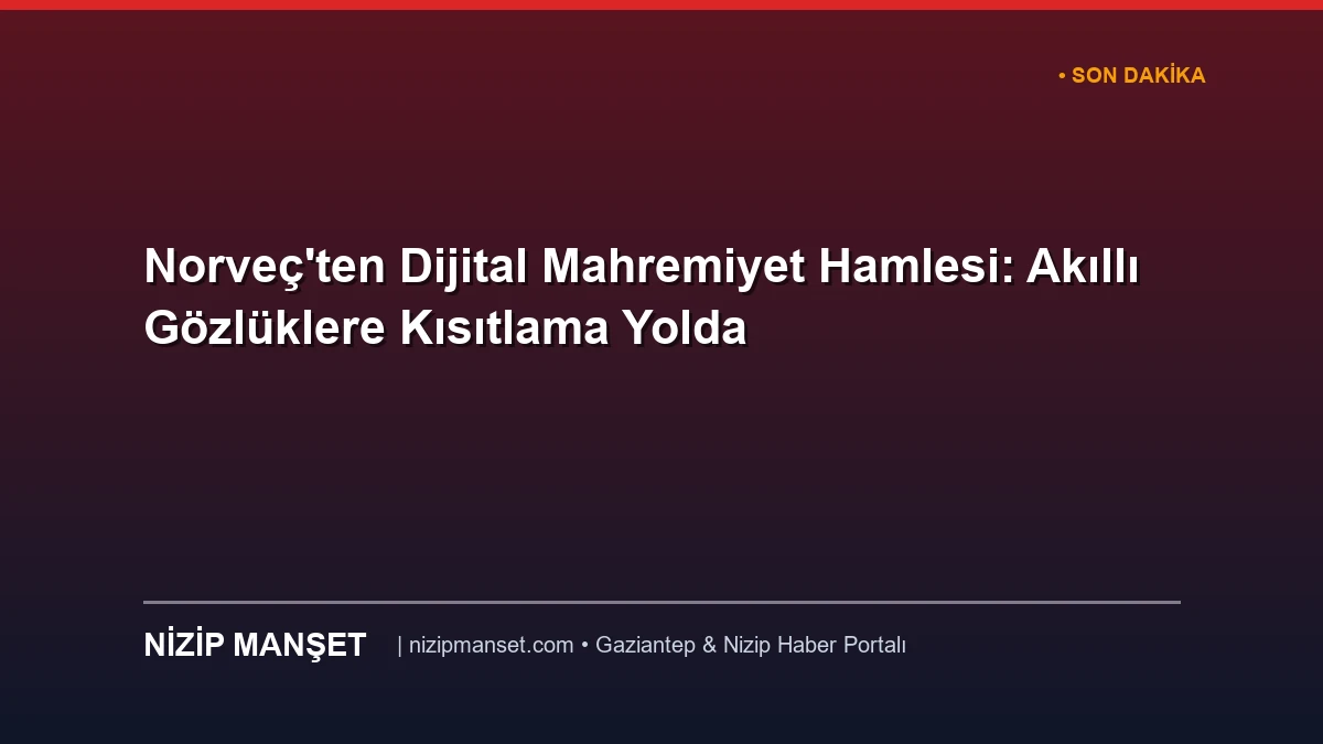 Norveç'ten Dijital Mahremiyet Hamlesi: Akıllı Gözlüklere Kısıtlama Yolda