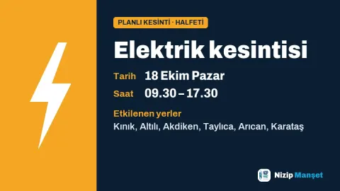 Halfeti'de 18 Ekim Pazar günü 8 saatlik elektrik kesintisi yapılacak